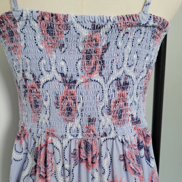 Japna Floral Asymmetrical Sundress Watercolor Floral Print Midi Size Large - Picture 7 of 9